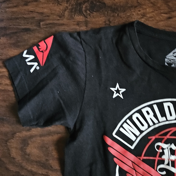 Ecko Unltd. Unlimited MMA T Shirt Mens Small Black Double Sided Grunge - Picture 3 of 7